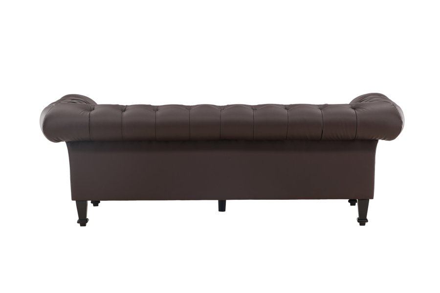 VENTURE DESIGN Ätran sofa - mrkebrun PU og gummitr