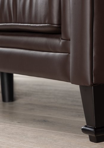 VENTURE DESIGN Ätran sofa - mrkebrun PU og gummitr