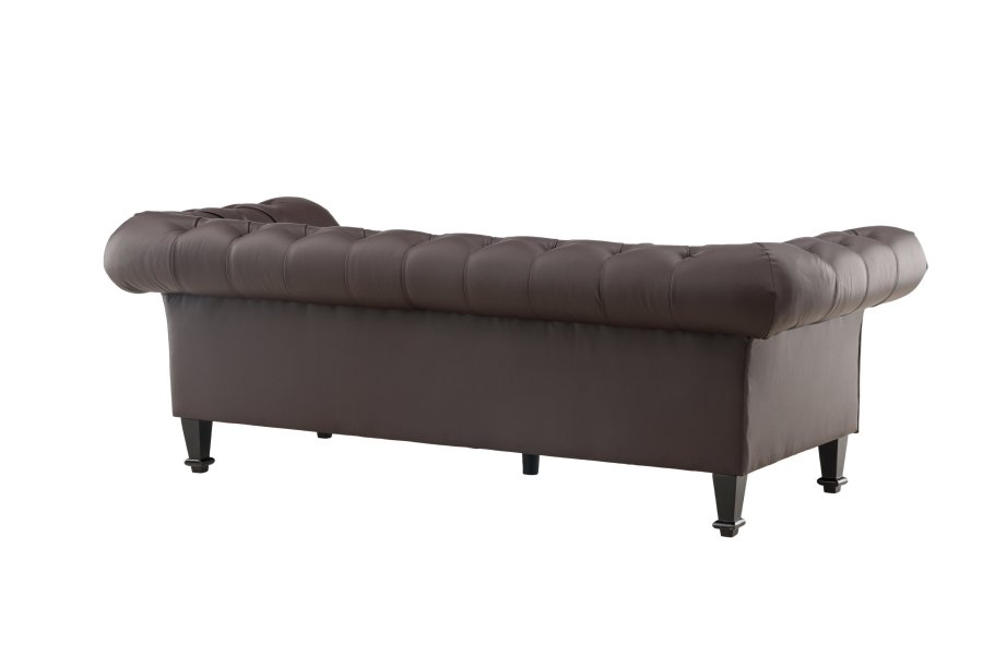 VENTURE DESIGN Ätran sofa - mrkebrun PU og gummitr