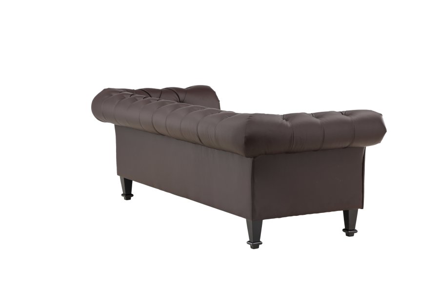 VENTURE DESIGN Ätran sofa - mrkebrun PU og gummitr