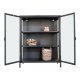 HOUSE NORDIC Brisbane vitrineskab, m. 2 glaslger og 2 hylder - sort stl