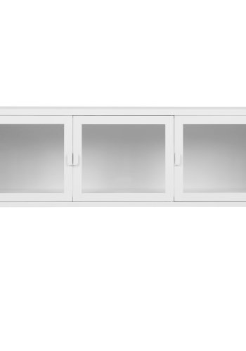 HOUSE NORDIC Brisbane TV-bord, m. 3 glaslger - hvid stl (130x40)