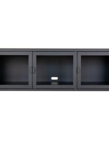 HOUSE NORDIC Brisbane TV-bnk, m. 3 glaslger - sort stl (40x130)