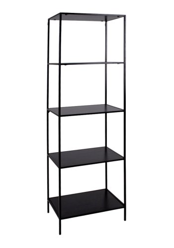 HOUSE NORDIC rektangulr Vita reol, m. 4 hylder - sort melamin og stl