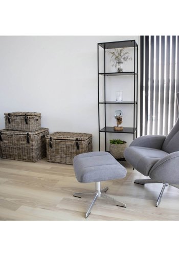 HOUSE NORDIC rektangulr Vita reol, m. 4 hylder - sort melamin og stl