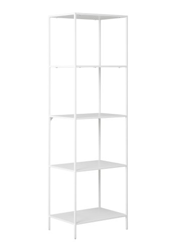 HOUSE NORDIC Vita reol, m. 5 hylder - hvid melaminfolie og hvid stl