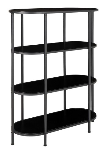 HOUSE NORDIC Vita reol, m. 4 hylder - sort melaminfolie og sort stl