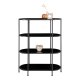 HOUSE NORDIC Vita reol, m. 4 hylder - sort melaminfolie og sort stl