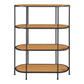 HOUSE NORDIC Vita reol, m. 4 hylder - natur melaminfolie og sort stl