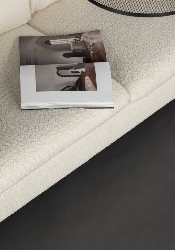 VENTURE DESIGN Vindel 2 pers. sofa - hvid polyester bamsestof