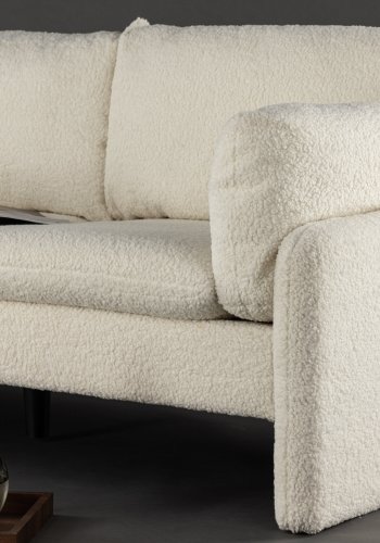 VENTURE DESIGN Vindel 2 pers. sofa - hvid polyester bamsestof