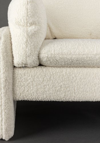 VENTURE DESIGN Vindel 2 pers. sofa - hvid polyester bamsestof