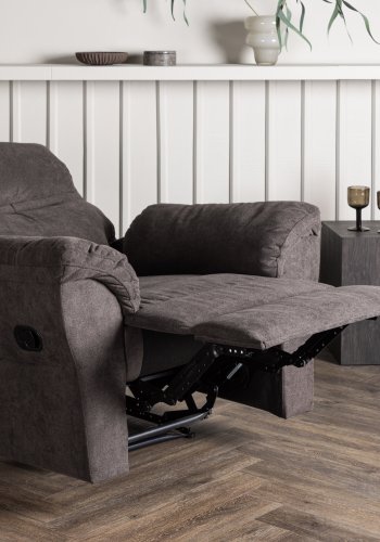 VENTURE DESIGN Taranto recliner lnestol, m. armln - brun polyester og metal