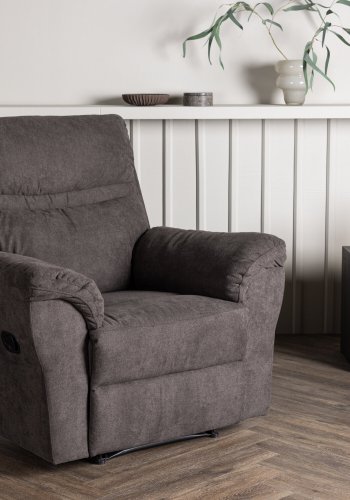 VENTURE DESIGN Taranto recliner lnestol, m. armln - brun polyester og metal