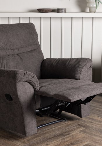 VENTURE DESIGN Taranto recliner lnestol, m. armln - brun polyester og metal