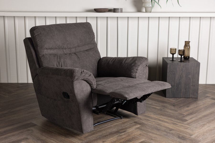 VENTURE DESIGN Taranto recliner lnestol, m. armln - brun polyester og metal