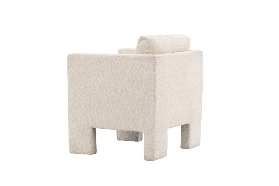 VENTURE DESIGN Ragusa lnestol, m. armln - hvid bouclé stof