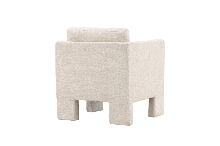 VENTURE DESIGN Ragusa lnestol, m. armln - hvid bouclé stof