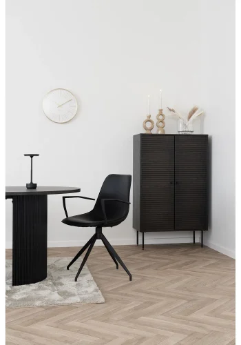 HOUSE NORDIC Kyoto skab, m. 2 lger og 3 hylder - rgfarvet egefiner og sort stl