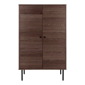 HOUSE NORDIC Kyoto skab, m. 2 lger og 3 hylder - rgfarvet egefiner og sort stl