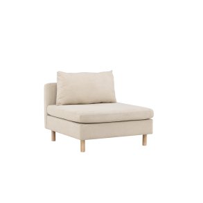 VENTURE DESIGN Zero lnestol - beige polyester og natur gummitr