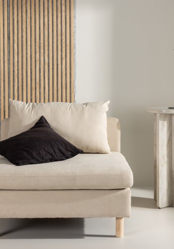 VENTURE DESIGN Zero lnestol - beige polyester og natur gummitr