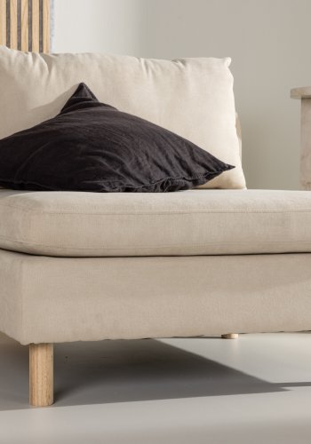 VENTURE DESIGN Zero lnestol - beige polyester og natur gummitr