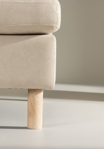 VENTURE DESIGN Zero lnestol - beige polyester og natur gummitr