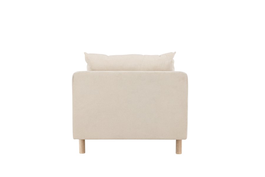 VENTURE DESIGN Zero lnestol - beige polyester og natur gummitr