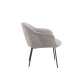 VENTURE DESIGN Catania lnestol, m. armln - lysegr polyester bouclé og sort stl