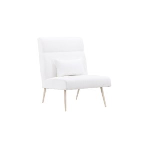 VENTURE DESIGN Bloom lnestol - hvid polyester bamsestof og hvidvasket stl
