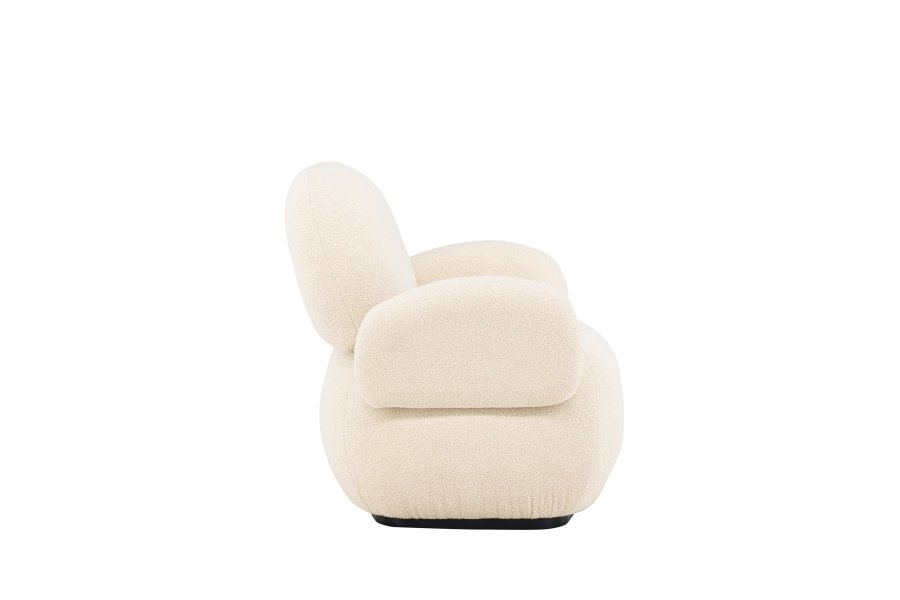 VENTURE DESIGN Sevilla lnestol, m. armln - beige chenille stof og plastik
