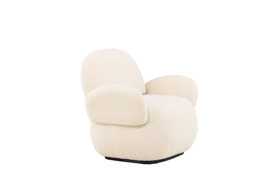 VENTURE DESIGN Sevilla lnestol, m. armln - beige chenille stof og plastik