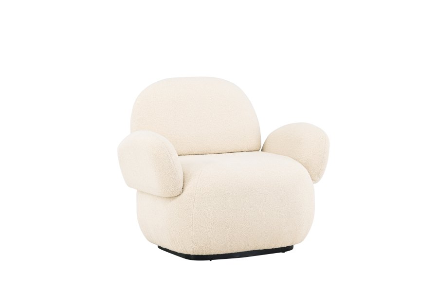 VENTURE DESIGN Sevilla lnestol, m. armln - beige chenille stof og plastik