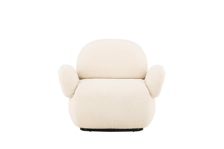 VENTURE DESIGN Sevilla lnestol, m. armln - beige chenille stof og plastik