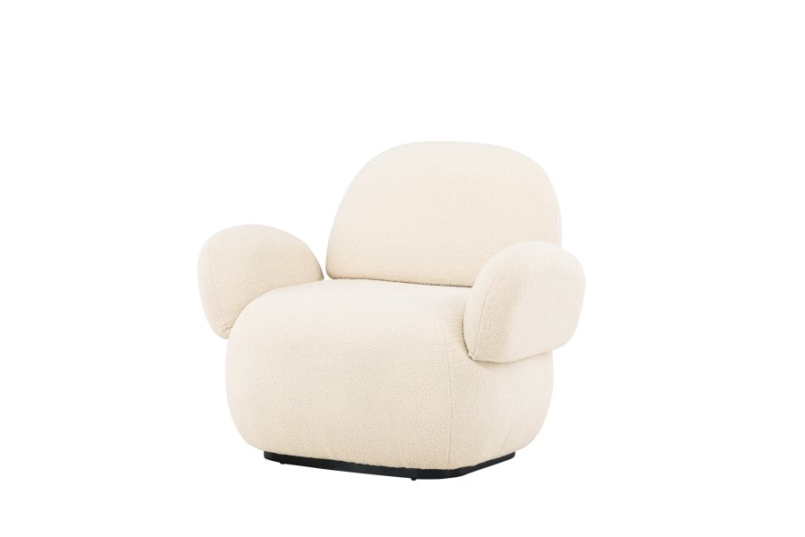 VENTURE DESIGN Sevilla lnestol, m. armln - beige chenille stof og plastik