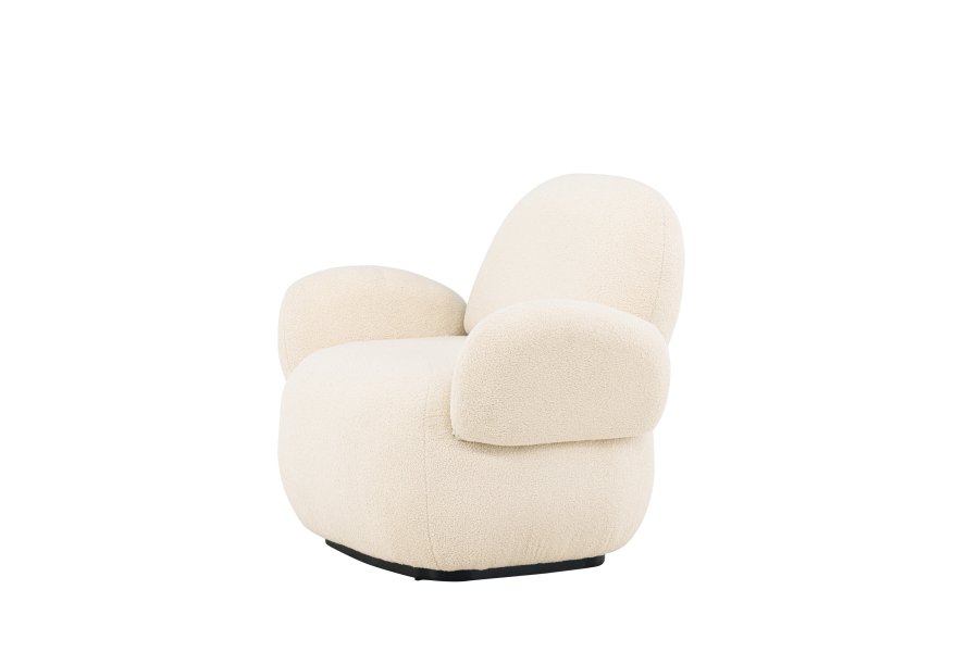 VENTURE DESIGN Sevilla lnestol, m. armln - beige chenille stof og plastik