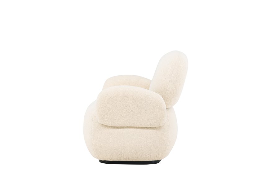 VENTURE DESIGN Sevilla lnestol, m. armln - beige chenille stof og plastik