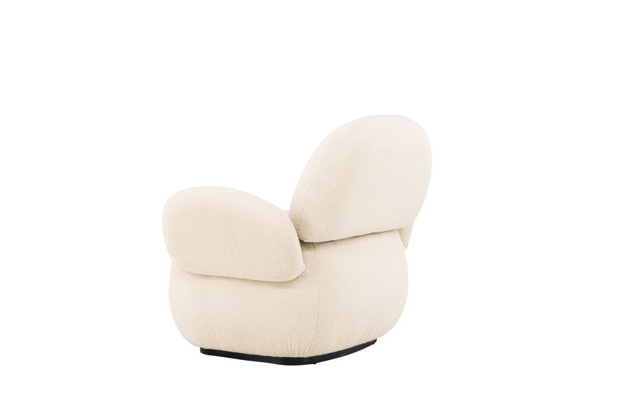 VENTURE DESIGN Sevilla lnestol, m. armln - beige chenille stof og plastik