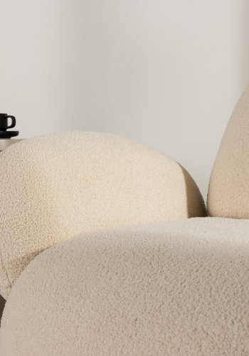 VENTURE DESIGN Sevilla lnestol, m. armln - beige chenille stof og plastik