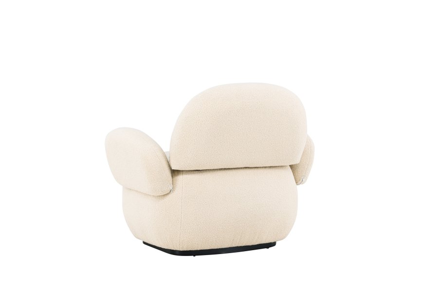 VENTURE DESIGN Sevilla lnestol, m. armln - beige chenille stof og plastik