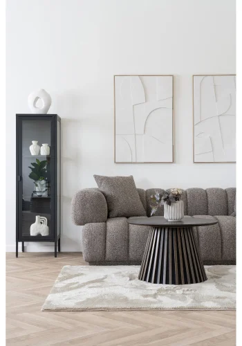 HOUSE NORDIC Brisbane smalt vitrineskab, m. 1 glaslge og 2 hylder - sort stl