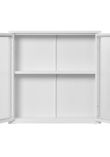 HOUSE NORDIC Brisbane vghngt vitrineskab, m. 2 glaslger og 1 hylde - hvid stl