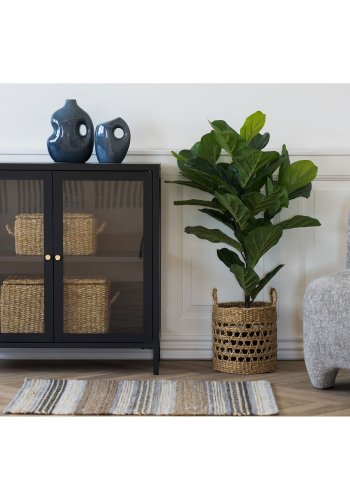 HOUSE NORDIC Dalby vitrineskab, m. 2 glaslger og 1 hylde - sort stl