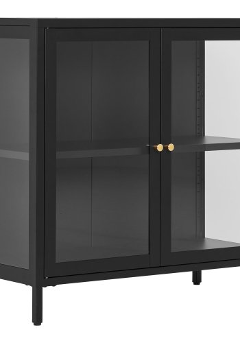 HOUSE NORDIC Dalby vitrineskab, m. 2 glaslger og 1 hylde - sort stl