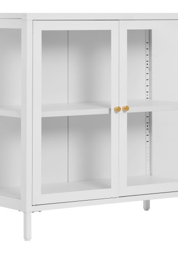 HOUSE NORDIC Dalby vitrineskab, m. 2 glaslger og 1 hylde - hvid stl