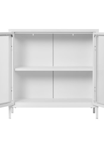 HOUSE NORDIC Dalby vitrineskab, m. 2 glaslger og 1 hylde - hvid stl