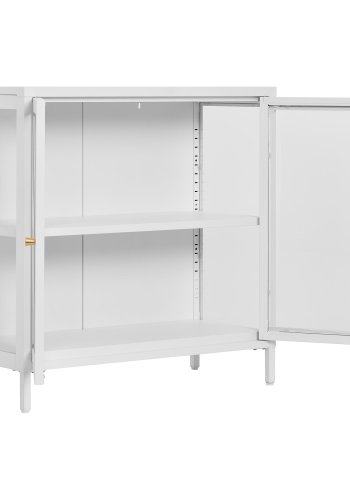 HOUSE NORDIC Dalby vitrineskab, m. 2 glaslger og 1 hylde - hvid stl