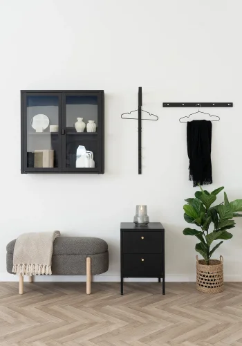 HOUSE NORDIC Dalby kommode, m. 2 skuffer - sort stl (40x40)