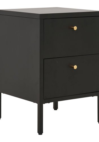 HOUSE NORDIC Dalby kommode, m. 2 skuffer - sort stl (40x40)